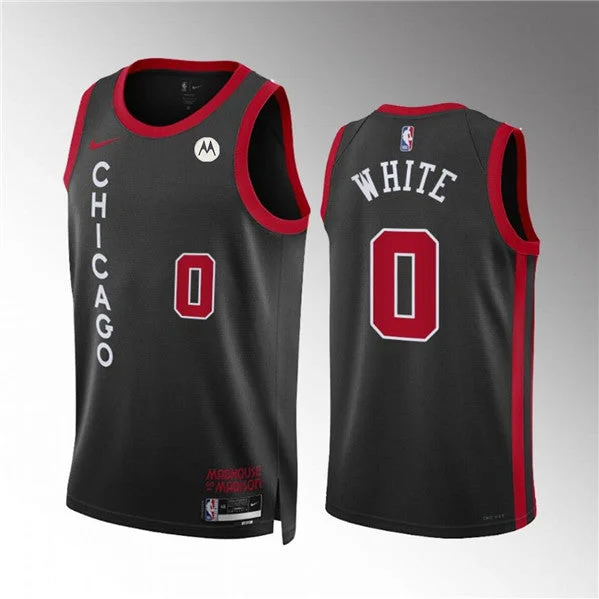 Men's Chicago Bulls #0 Coby White Black 2023/24 City Edition Stitched Basketball Basketball Jersey