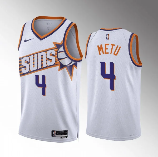 Men's Phoenix Suns #4 Chimezie Metu White Association Edition Stitched Basketball Basketball Jersey