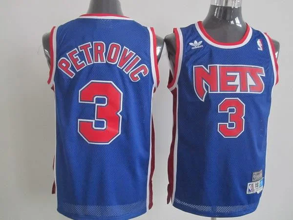 Nets 3 Petrovic blue Basketball Jerseys