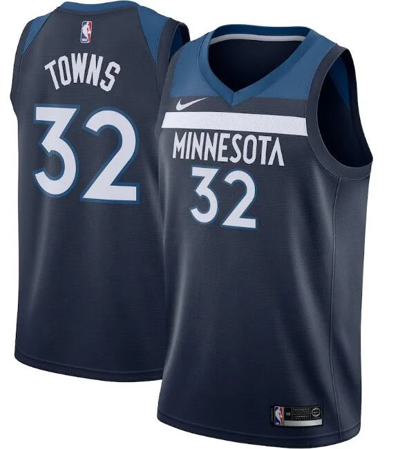 Men's Minnesota Timberwolves Navy #32 Karl-Anthony Towns Icon Edition Stitched Basketball Jersey