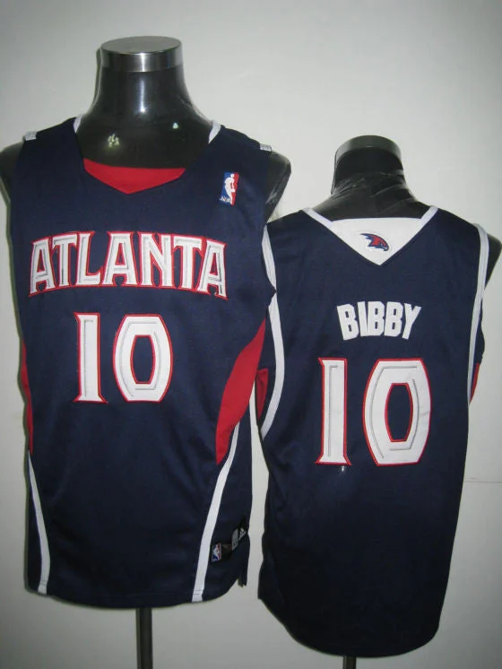 Hawks 10 Mike Bibby Navy Basketball Jerseys