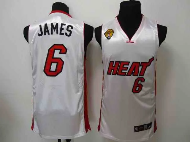 Heat 6 James White Final Patch Basketball Jerseys