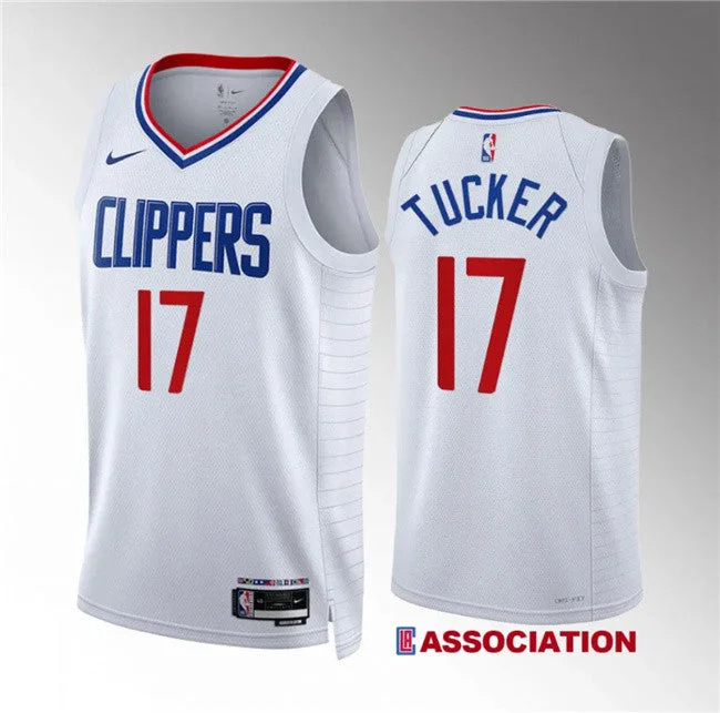 Men's Los Angeles Clippers #17 P.j. Tucker White Association Edition Stitched Basketball Jersey