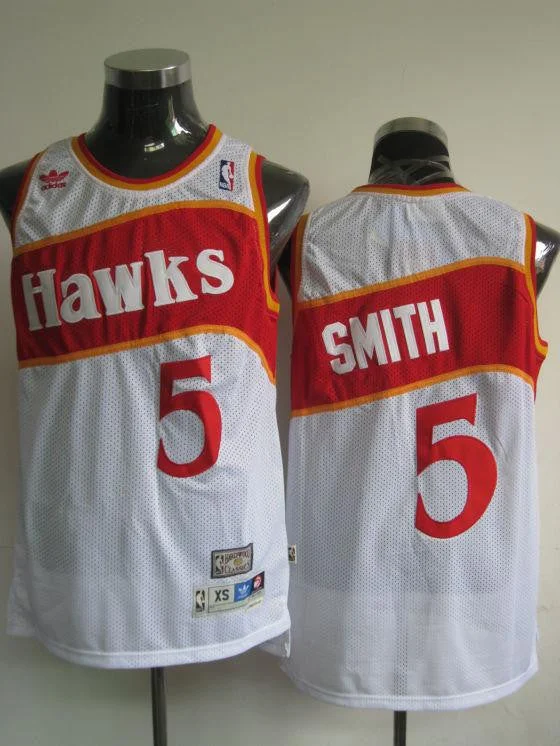 Hawks 5 Smith White Swingman Basketball Jerseys