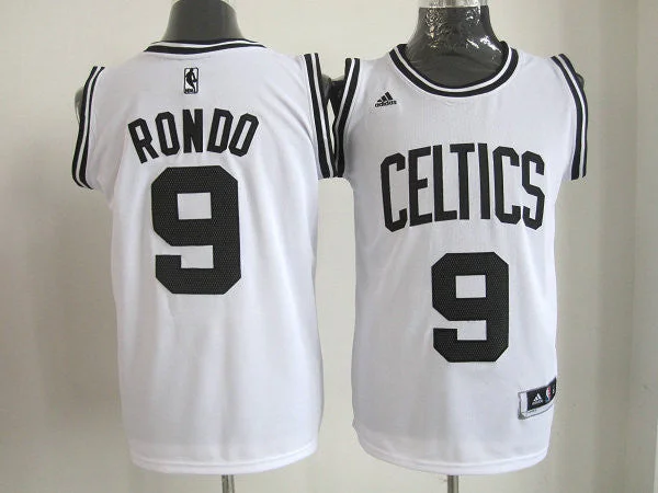 Celtics 9 Rondo White Basketball Jerseys