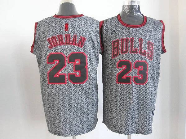 Bulls 23 Jordan Grey Snow Basketball Jerseys