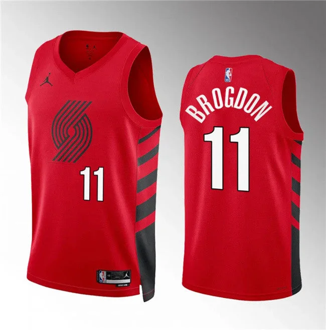 Men's Portland Trail Blazers #11 Malcolm Brogdon Red Statement Edition Stitched Basketball Basketball Jersey