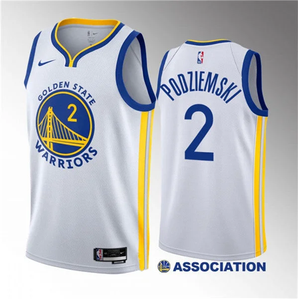 Men's Golden State Warriors #2 Brandin Podziemski White 2023 Draft Association Edition Swingman Stitched Basketball Basketball Jersey