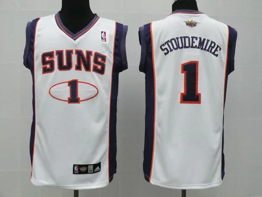 Suns 1 Amare Stoudemire White Basketball Jerseys