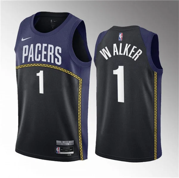 Men's Indiana Pacers #1 Jarace Walker Blue 2023 Draft City Edition Stitched Basketball Basketball Jersey