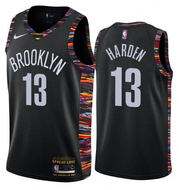 Men's Brooklyn Nets #13 James Harden Black 2020-21 Biggie Music Eidition Basketball Jersey