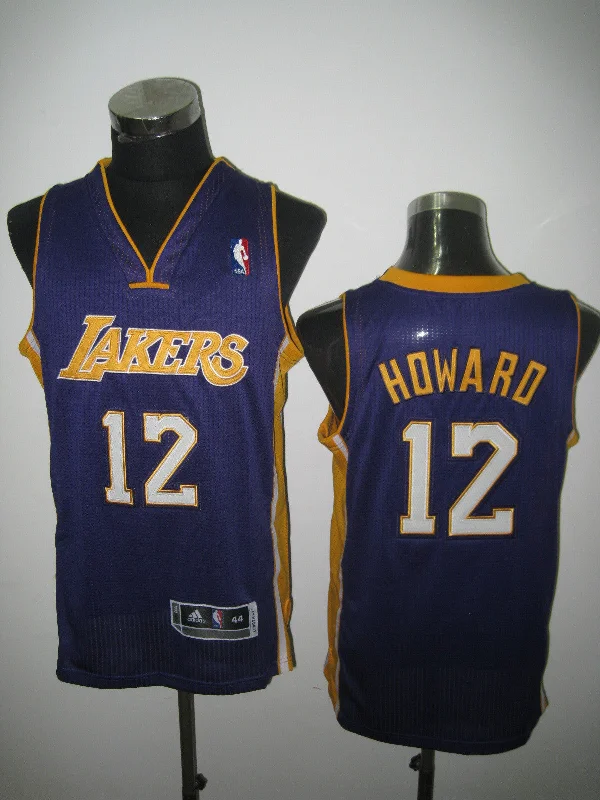 Los Angeles Lakers 12 HOWARD Purple Mesh Basketball Jerseys