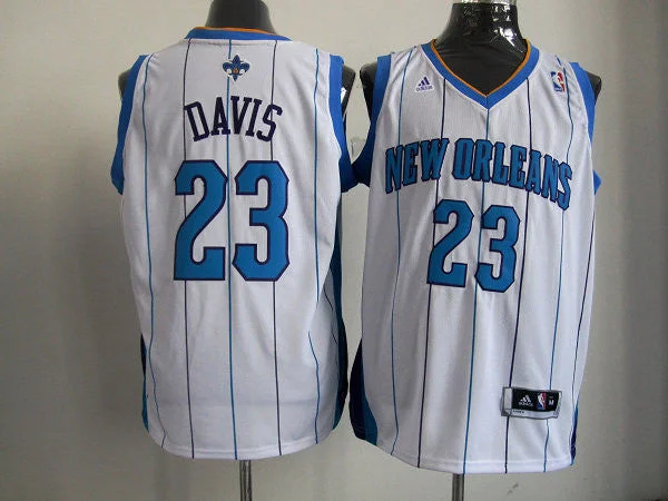 New Orleans Hornets 23 Davis White Basketball Jerseys