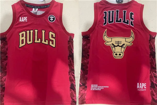 Men's Chicago Bulls Red Big Logo Stitched Basketball Basketball Jersey