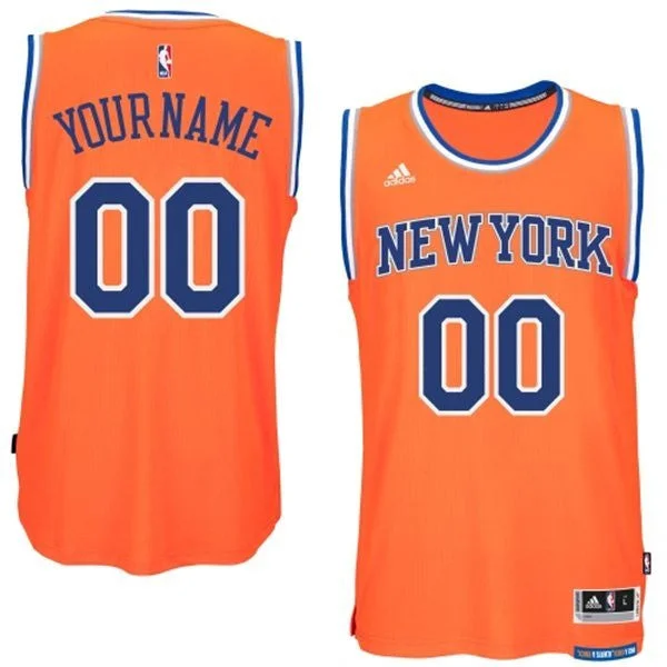 New York Knicks Orange Men's Customize New Rev 30 Basketball Jersey