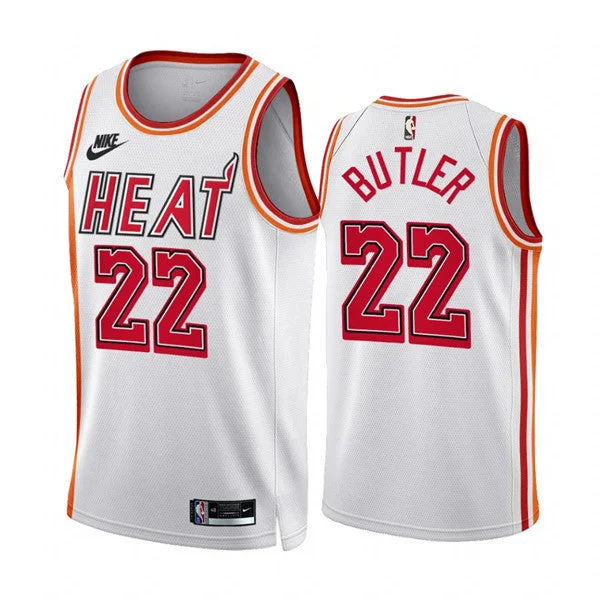 Men's Miami Heat #22 Jimmy Butler White Classic Edition Stitched Basketball Basketball Jersey