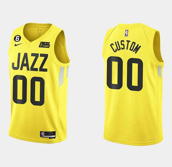 Men's Utah Jazz Active Player Custom Yellow 2022/23 Association Edition Stitched Basketball Basketball Jersey