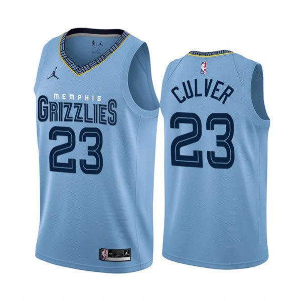 Men's Memphis Grizzlies #23 Jarrett Culver 2022/23 Light Blue Statement Edition Stitched Basketball Jersey