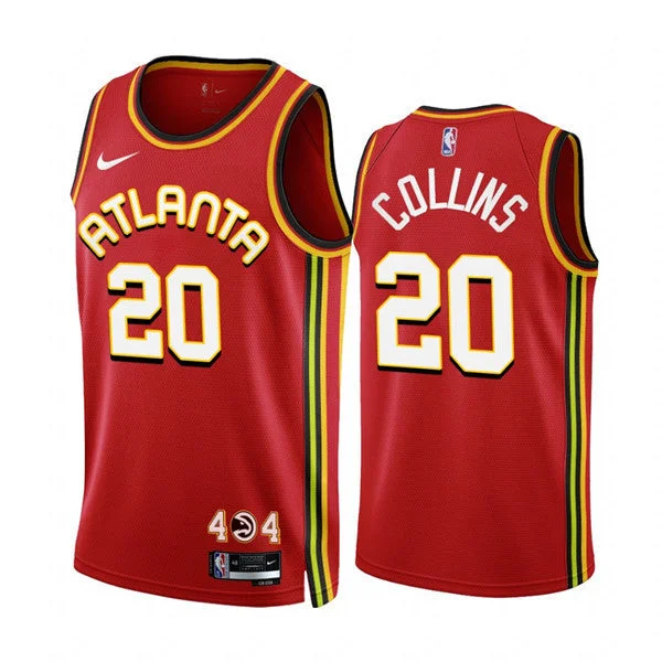 Men's Atlanta Hawks #20 John Collins 2022/23 Red Icon Edition Stitched Basketball Jersey