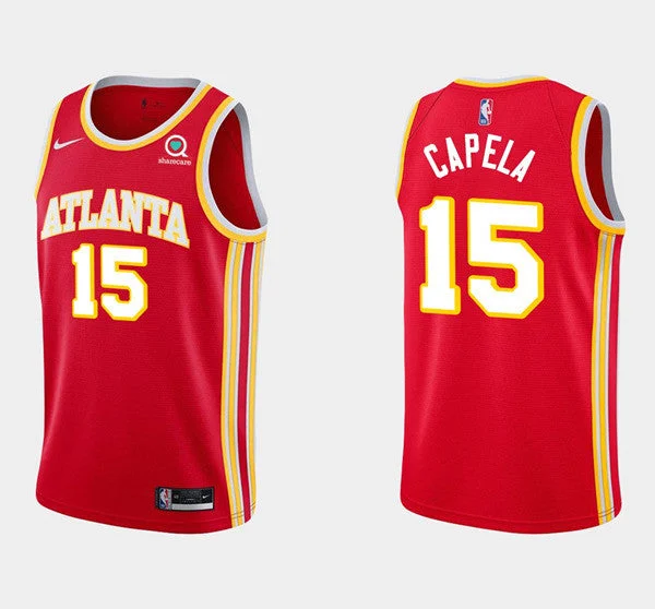 Men's Atlanta Hawks #15 Clint Capela Red Stitched Basketball Jersey