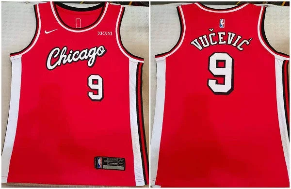 Men's Chicago Bulls #9 Nikola Vucevic 75th Anniversary Red Stitched Basketball Basketball Jersey