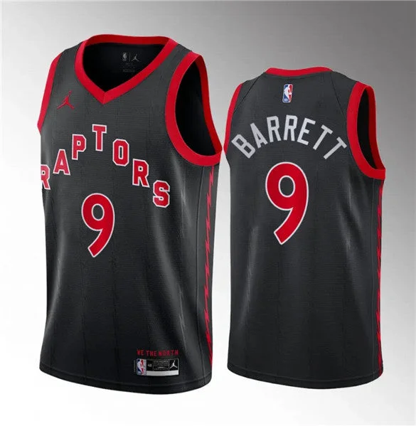 Men's Toronto Raptors #9 RJ  Black Statement Edition Stitched Basketball Basketball Jersey