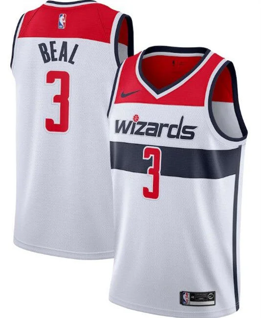 Men's Washington Wizards White #3 Bradley Beal Association Edition Stitched Basketball Jersey