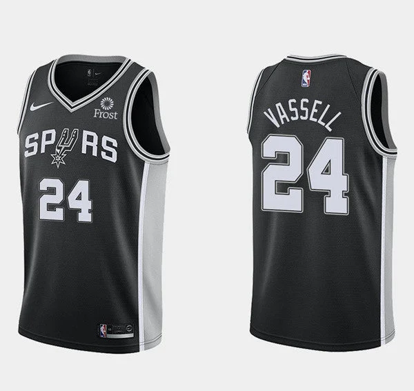 Men's San Antonio Spurs #24 Devin Vassell Black Icon Edition Stitched Basketball Basketball Jersey