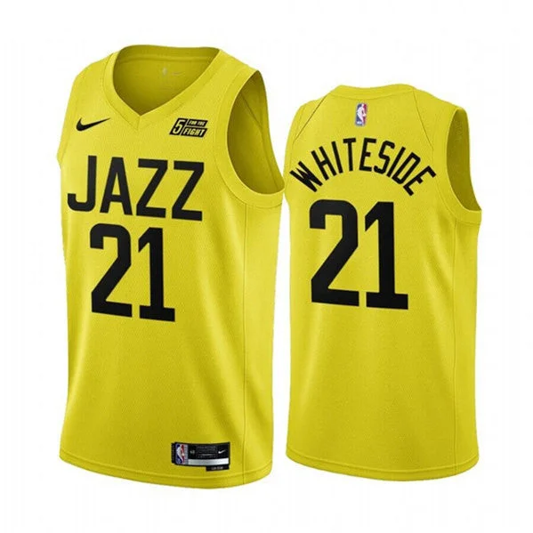 Men's Utah Jazz #21 Hassan Whiteside Yellow 2022/23 Association Edition Stitched Basketball Basketball Jersey