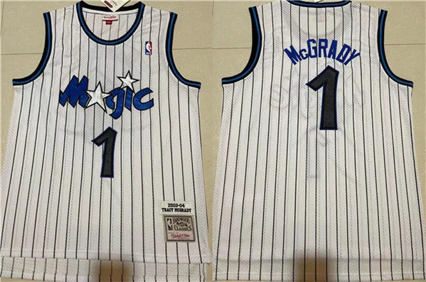 Men's Orlando Magic #1 Tracy McGrady White Stitched Basketball Jersey