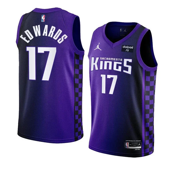 Men's Sacramento Kings #17 Kessler Edwards Purple 2023-24 Statement Edition Swingman Stitched Basketball Jersey