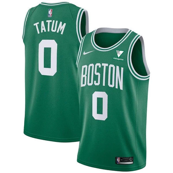 Men's Boston Celtics #0 Jayson Tatum 2020/21 Green Icon Edition Swingman Vistaprint Patch Stitched Basketball Jersey