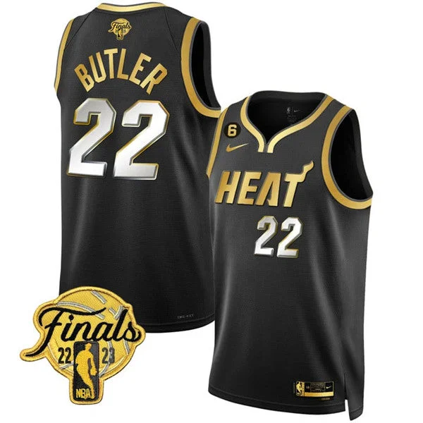 Men's Miami Heat #22 Jimmy Butler Black 2023 Finals Stitched Basketball Basketball Jersey