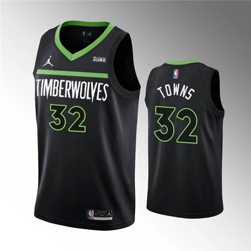 Men's Minnesota Timberwolves #32 Karl-Anthony Towns Black Statement Edition Stitched Basketball Jersey