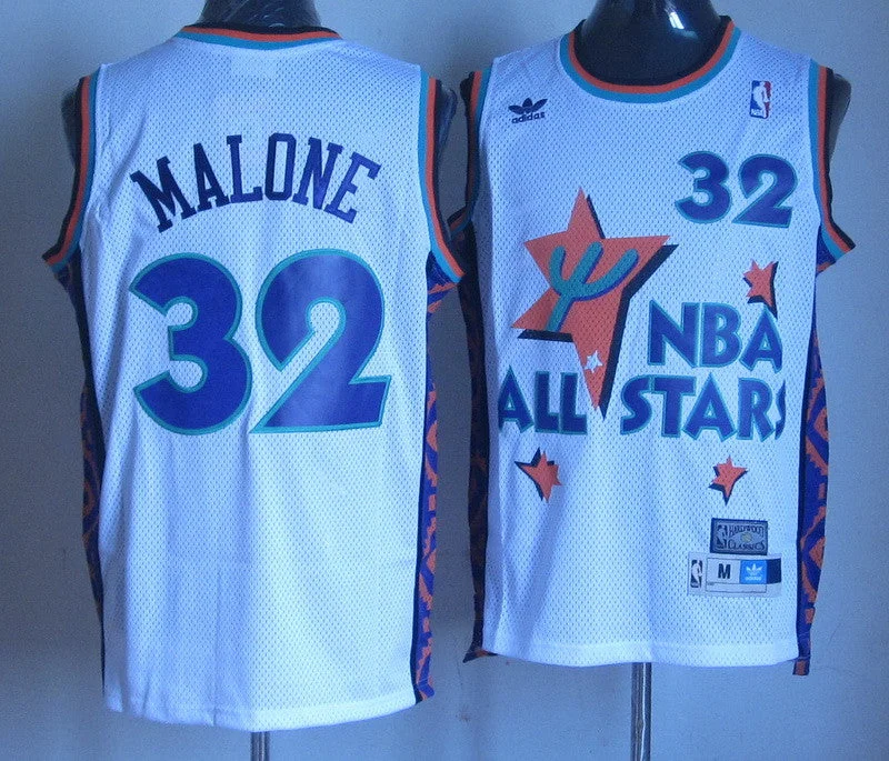 ALL Star 32 Malone White 1995 m&n Basketball Jerseys