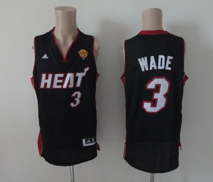 Heat 3 Wade Black 2013 Finals Edition Basketball Jerseys