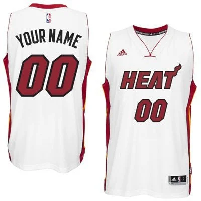 Miami Heat White Men's Customize New Rev 30 Basketball Jersey