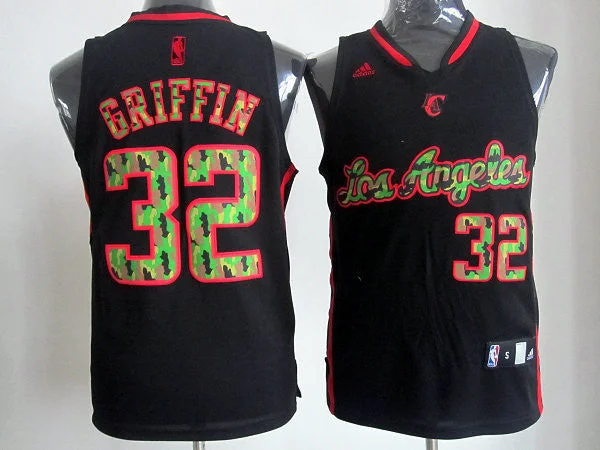 Clippers 32 Griffin Black Camo number Basketball Jerseys