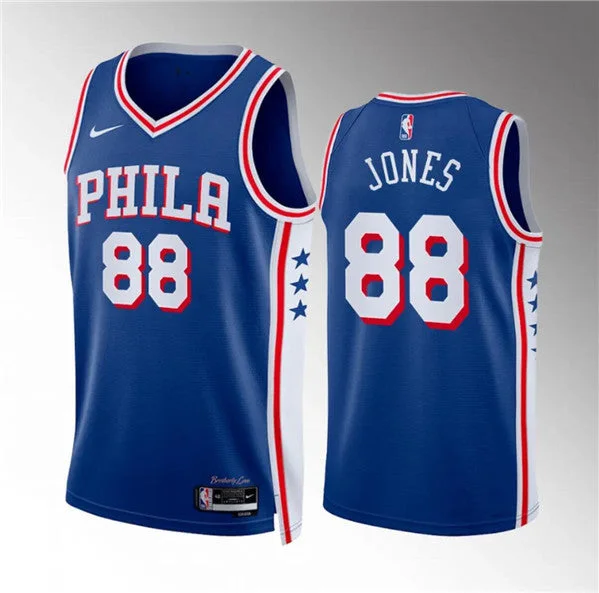 Men's Philadelphia 76ers #88 Kai Jones Royal Icon Edition Stitched Basketball Jersey