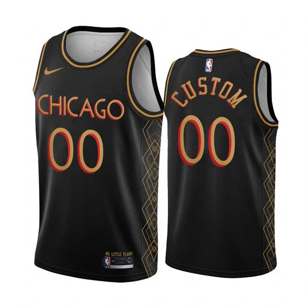 Men's Chicago Bulls Active Player Custom Black Motor City Edition 2020-21 No Little Plans Stitched Basketball Jersey