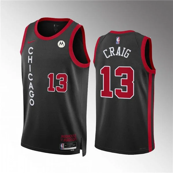 Men's Chicago Bulls #13 Torrey Craig Black 2023/24 City Edition Stitched Basketball Basketball Jersey