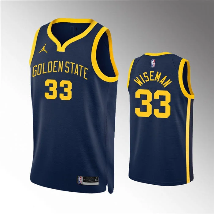 Men's Golden State Warriors #33 James Wiseman Navy Statement Edition Stitched Basketball Jersey