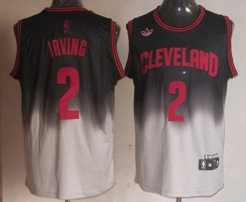 Cavaliers 2 Irving Black&Grey Basketball Jerseys