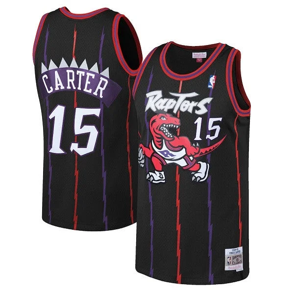 Men's Toronto Raptors #15 Vince Carter 1998-99 Black Mitchell & Ness Throwback Swingman Stitched Basketball Jersey