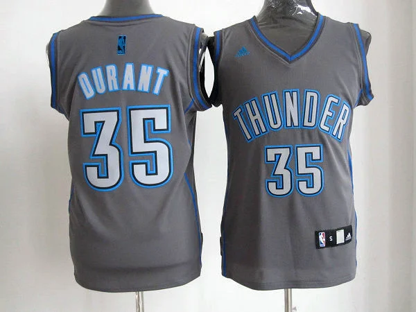 Thunders 35 Durant Grey Basketball Jersey