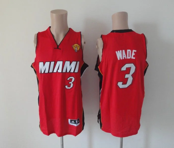 Heat 3 Wade Red 2013 Finals Edition Basketball Jerseys