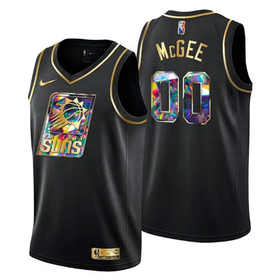 Men's Phoenix Suns #00 JaVale McGee 2021/22 Black Golden Edition Diamond Logo Black 75th Anniversary Stitched Basketball Basketball Jersey