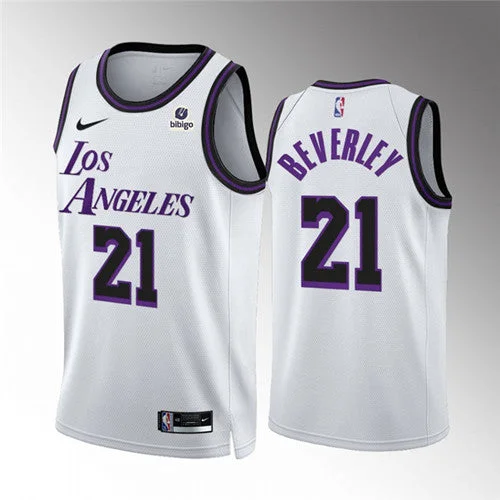 Men's Los Angeles Lakers #21 Patrick Beverley White City Edition Stitched Basketball Basketball Jersey