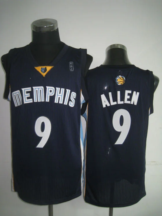 Grizzlies 9 Allen Blue Basketball Jerseys