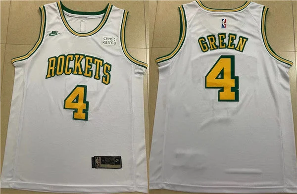 Men's Houston Rockets #4 Jalen Green White Stitched Basketball Basketball Jersey